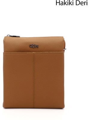 GÖNDERİ Kadın Taba  Uzun Askılı Hakiki Deri Evrak Omuz Çantası