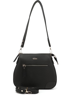 GÖNDERİ Kadın Siyah Uzun Askılı Omuz Çantası