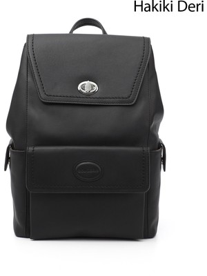 Gönderi(r) Kadın Siyah  Hakiki Deri El ve Sırt Çantası