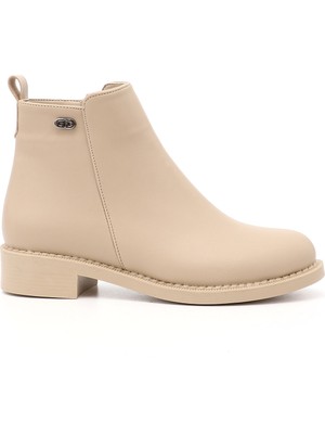 GÖNDERİ Kadın Nude  Fermuarlı Termo Taban Bot