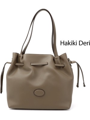 Gönderi(r) Kadın Vizon  Hakiki Deri El ve Omuz Çantası