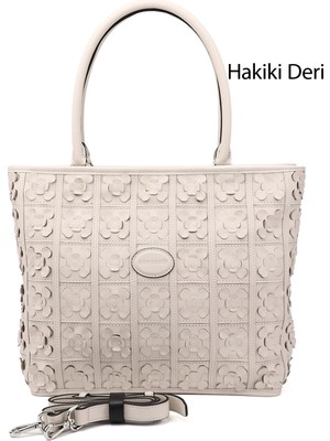 Gönderi(r) Kadın Bej Hakiki Deri El ve Omuz Çantası