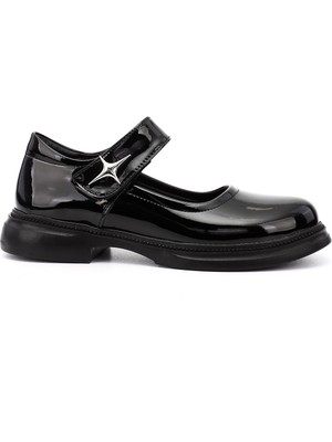 Gönderi® Kadın Siyah Rugan Mary Jane Ayakkabı