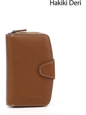 GÖNDERİ Kadın Taba  Dikey Hakiki Deri Cüzdan