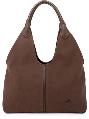 GÖNDERİ Kadın Kahverengi Deri - Kahverengi Süet  Omuz Çantası