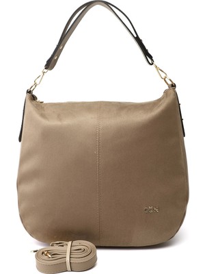 Gönderi(r) Kadın Vizon Süet El Ve Omuz Çantası