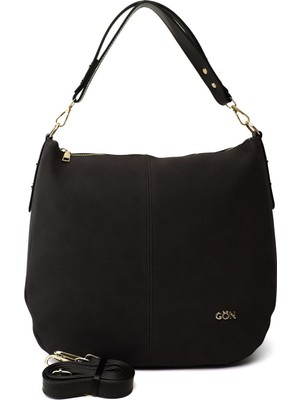 Gönderi(r) Kadın Siyah Süet El Ve Omuz Çantası