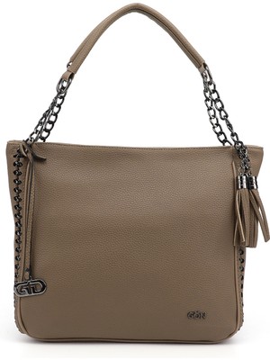 GÖNDERİ Kadın Vizon  Püsküllü Omuz Çantası