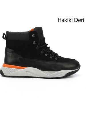 Gönderi(r) Erkek Siyah Bağcıklı Spor Hakiki Deri Ourdoor Bot