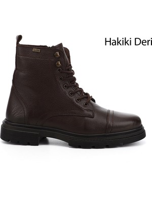 Gönderi(r) Erkek Koyu Kahve Floter Fermuarlı Hakiki Deri Postal Bot