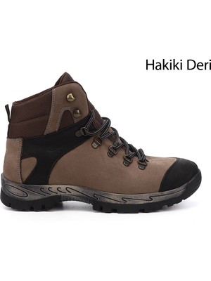 GÖNDERİ Erkek Kum Nubuk  Bağcıklı Kauçuk Taban Hakiki Deri Outdoor Bot