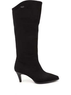 Gönderi(r) Kadın Siyah Deri Sivri Burun İnce Topuklu Çizme