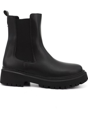 GÖNDERİ Kadın Siyah  Kalın Topuklu Chelsea Bot