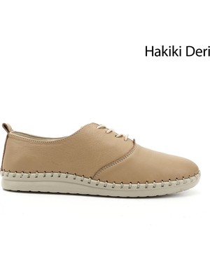 Gönderi(r) Kadın Nude Bağcıklı Hakiki Deri Comfort Ayakkabı