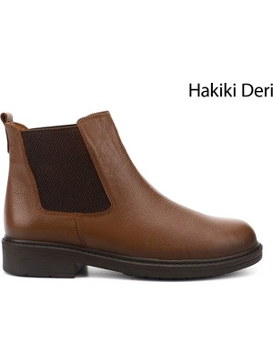 GÖNDERİ Kadın   Kauçuk Taban Hakiki Deri Chelsea Bot