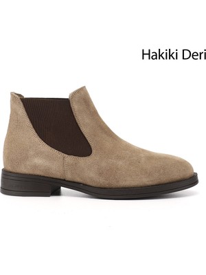 Gönderi(r) Kadın Vizon Süet  Topuklu Hakiki Deri Chelsea Bot