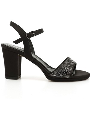 GÖNDERİ Kadın Siyah  Bilekten Bağlı Platform Topuklu Sandalet