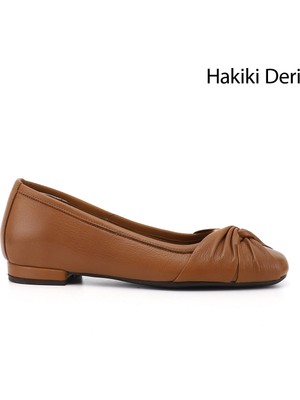 GÖNDERİ Kadın Taba  Hakiki Deri Babet