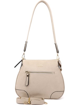 GÖNDERİ Kadın Bej  Uzun Askılı Omuz Çantası