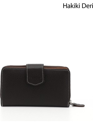 Gönderi® Kadın Kahveye Camel Yatay Hakiki Deri Cüzdan