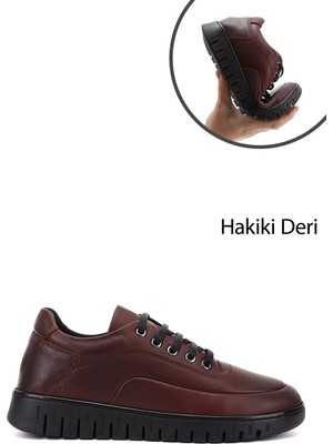 Gönderi(r) Kadın Bordo Bağcıklı Hakiki Deri Comfort Ayakkabı