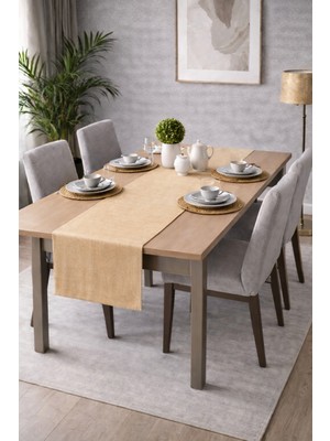 PerdeYap Kadife Dokulu Bej Renk Runner – Günlük Kullanıma Uygun, Bakımı Kolay 40 x 140 cm