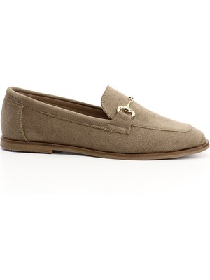 Gönderi(r) Kadın Vizon Süet Küt Burunlu Tokalı Babet