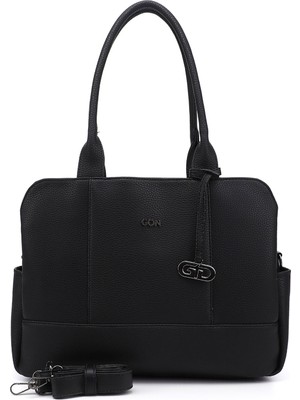 GÖNDERİ Kadın Siyah  Uzun Askılı El ve Omuz Çantası