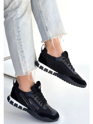 Shoegar Huer Siyah Nubuk Bağcıklı Spor Ayakkabı