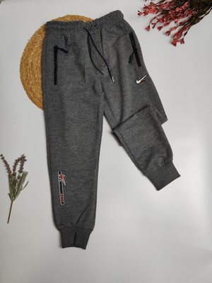 Moda Rüyası Baskılı Lastikli Erkek Çocuk Eşofman Altı Gri 5-8 Yaş