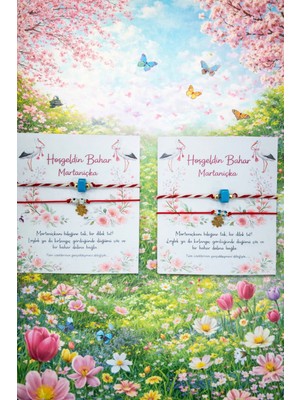 Fynbos Bodrum Boncuklu Marteniçka & Nazar Boncuklu Şans Bilekliği Seti – Hoşgeldin Bahar Dilek Bilekliği