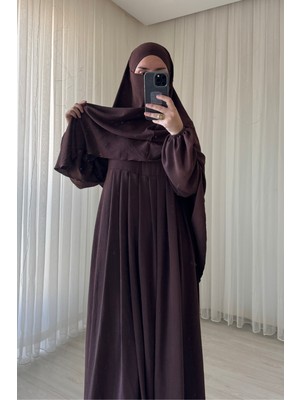 Atelier Cheval Ayrobin Sufle Ferace Takımı, Umre Hac, Kadın Ferace, Tesettür Elbise Takım, Aerobin Elbise Takım