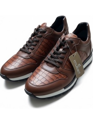 Zueofficial Erkek Hakiki Deri Günlük Spor Ayakkabı – Kahverengi, Bağcıklı, Rahat Taban