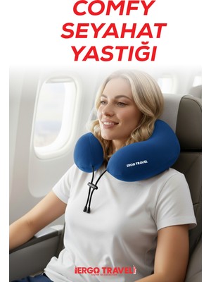 Viscofoam  Comfy Ortopedik Seyahat Yastığı Visco Boyun Destekli Seyahat Yastığı - Mavi | Ergo Travel