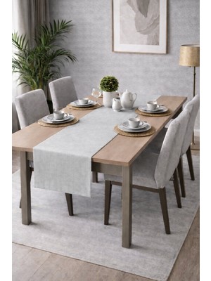 PerdeYap Kadife Dokulu Açık Gri Renk Runner – Günlük Kullanıma Uygun, Bakımı Kolay 40 x 140 cm