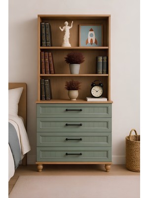 Arion Kids Gülsün MDF Genç Odası Şifonyer Kitaplık Set | 1. Sınıf Malzeme Kalitesi