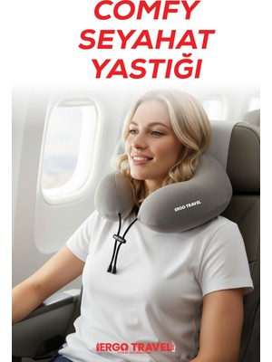 Viscofoam  Comfy Ortopedik Seyahat Yastığı Visco Boyun Destekli Seyahat Yastığı - Gri | Ergo Travel