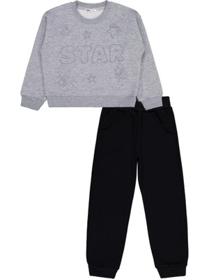 Civil Girls Star Baskılı 6-9 Yaş Eşofman Takımı - Gri