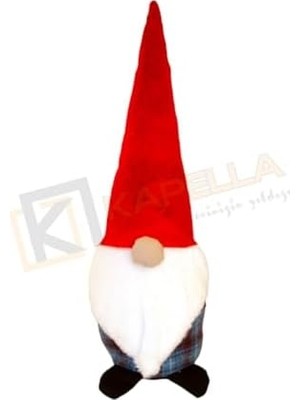 Skygo Yılbaşı Noel Baba Dekoratif Biblo Bordo Mavi Ekose