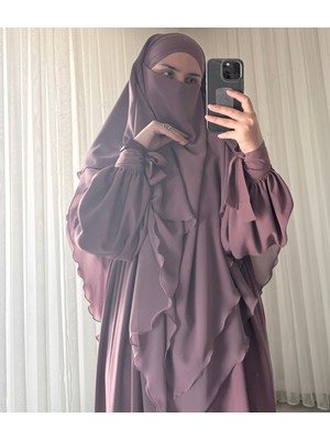 Atelier Cheval Prenses Takım, Ferace Sufle Takım, Medine Ipeği Elbise, Şifon Sufle, Hac, Umre