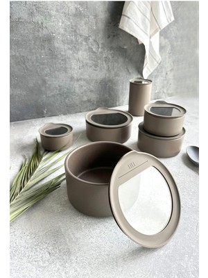 Skygo One 6'lı Seramik Saklama Kabı Seti Gri