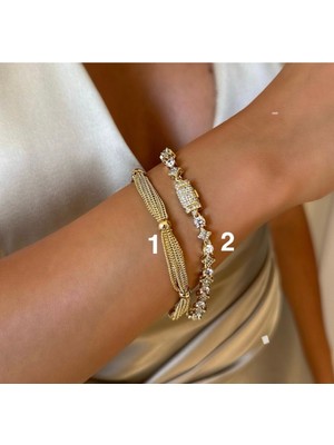 Xuping 1 No Yazan Bileklik Çelik Çoklu Zincirli Topçuklu Hasır Model Bileklik