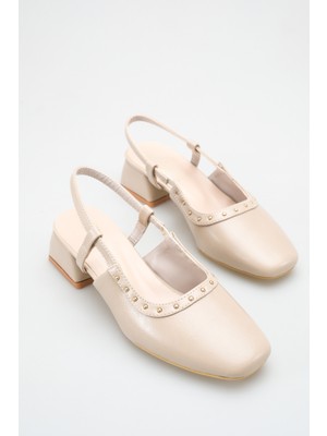 ich1one Trieste Kadın Cilt Topuklu Babet Ayakkabı – 5 cm Topuk, Günlük ve Ofis Şıklığı 1109