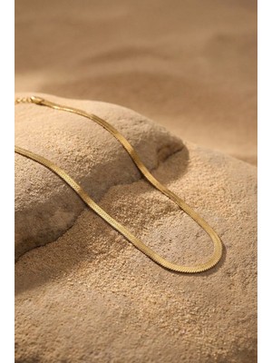 Lykos Çelik Altın Renk 45 cm Italyan Zincir Model Kadın Kolye