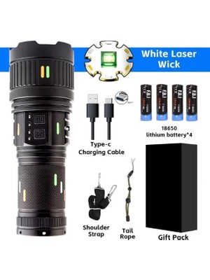 Magicool Pro F-3001 Alüminyum Tg LED Güç Göstergeli Type-C Şarjlı El Feneri 100 W