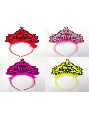 Magicool Happy Birthday Yazılı Neon Renk Taç 12 Adet