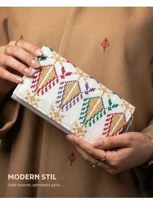 Zaytoon El Çantası,Filistin Nakışlı (Tatreez) El Çantası 10x19 cm