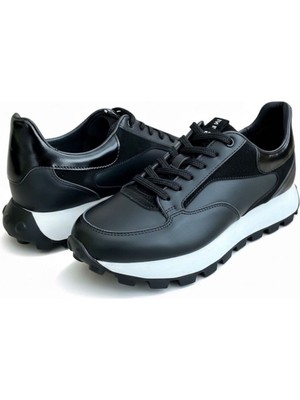 Zueofficial Hakiki Deri Erkek Spor Ayakkabı | Siyah | Günlük Kullanım