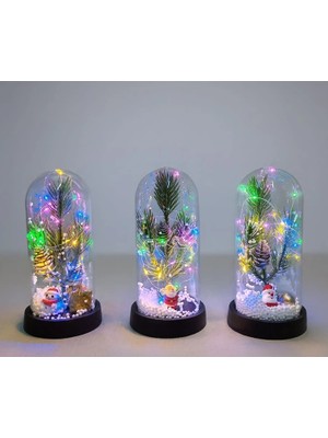 Magicool Yılbaşı Temalı Işıklı  Dekoratif Cam Fanus ALK5074