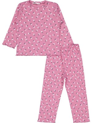 Civil Girls Çiçek Desenli 6-9 Yaş Pijama Takımı - Pembe